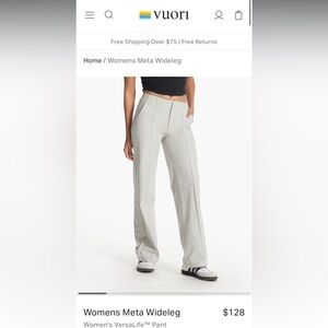 Vuori Womens Meta Wideleg Size Small